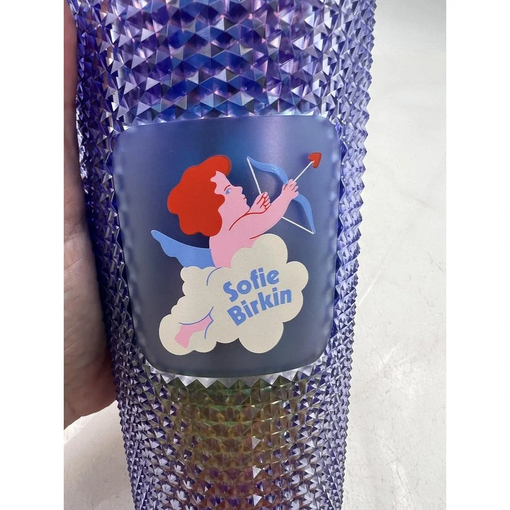 Starbucks Tumbler 24oz Sofie Birkin Pride 2023 Purple Studded Bling New